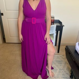 Purple Belted Gown